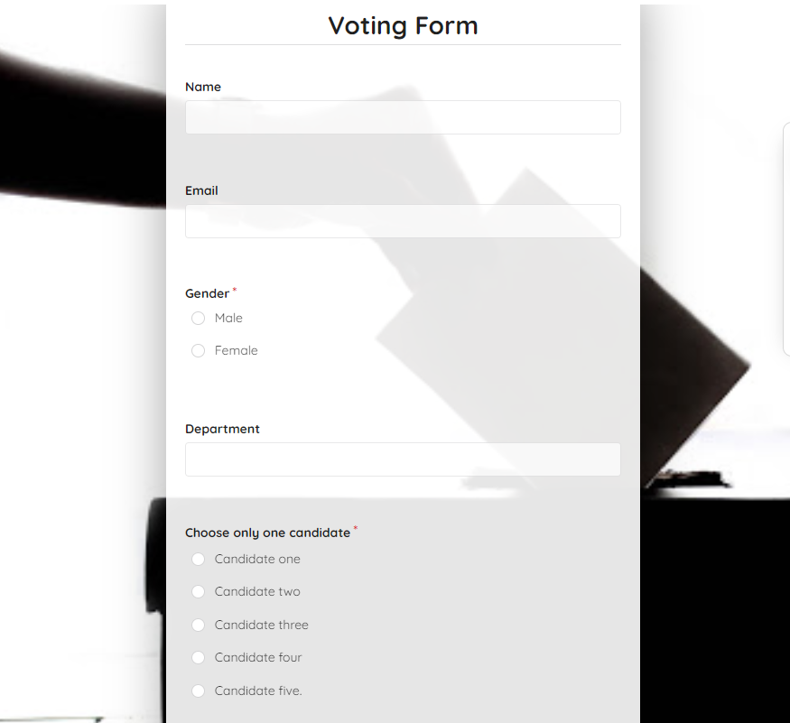Voting Form Template template