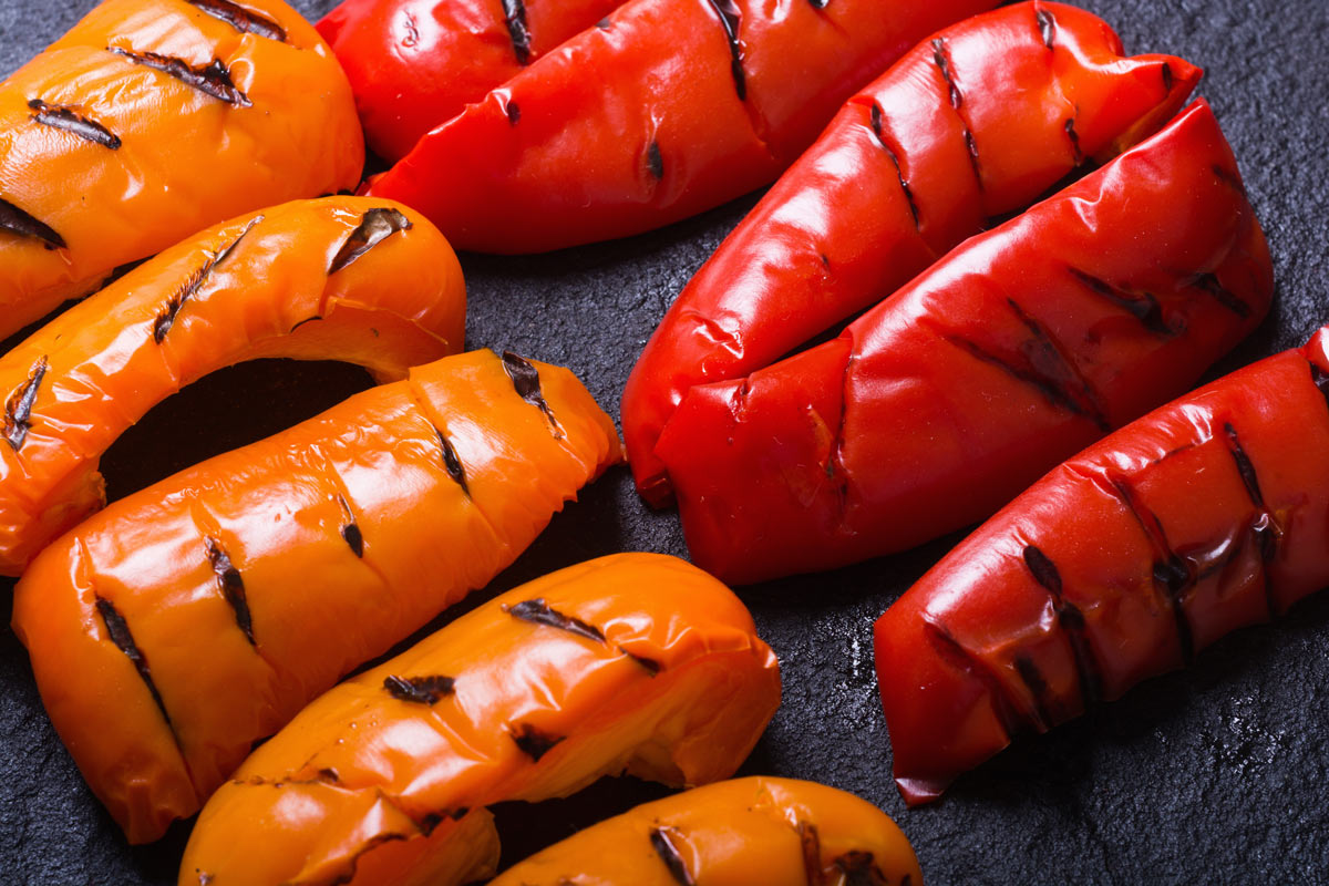 Grilled bell peppers