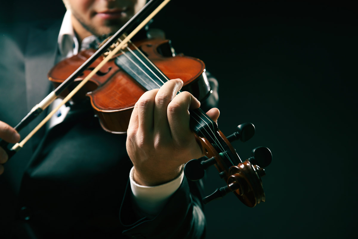 Violinist playing violin