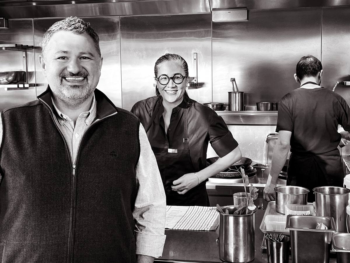 Chef Kylie Kwong and T. J. Robinson at her restaurant in Eveleigh (Sydney, Australia)