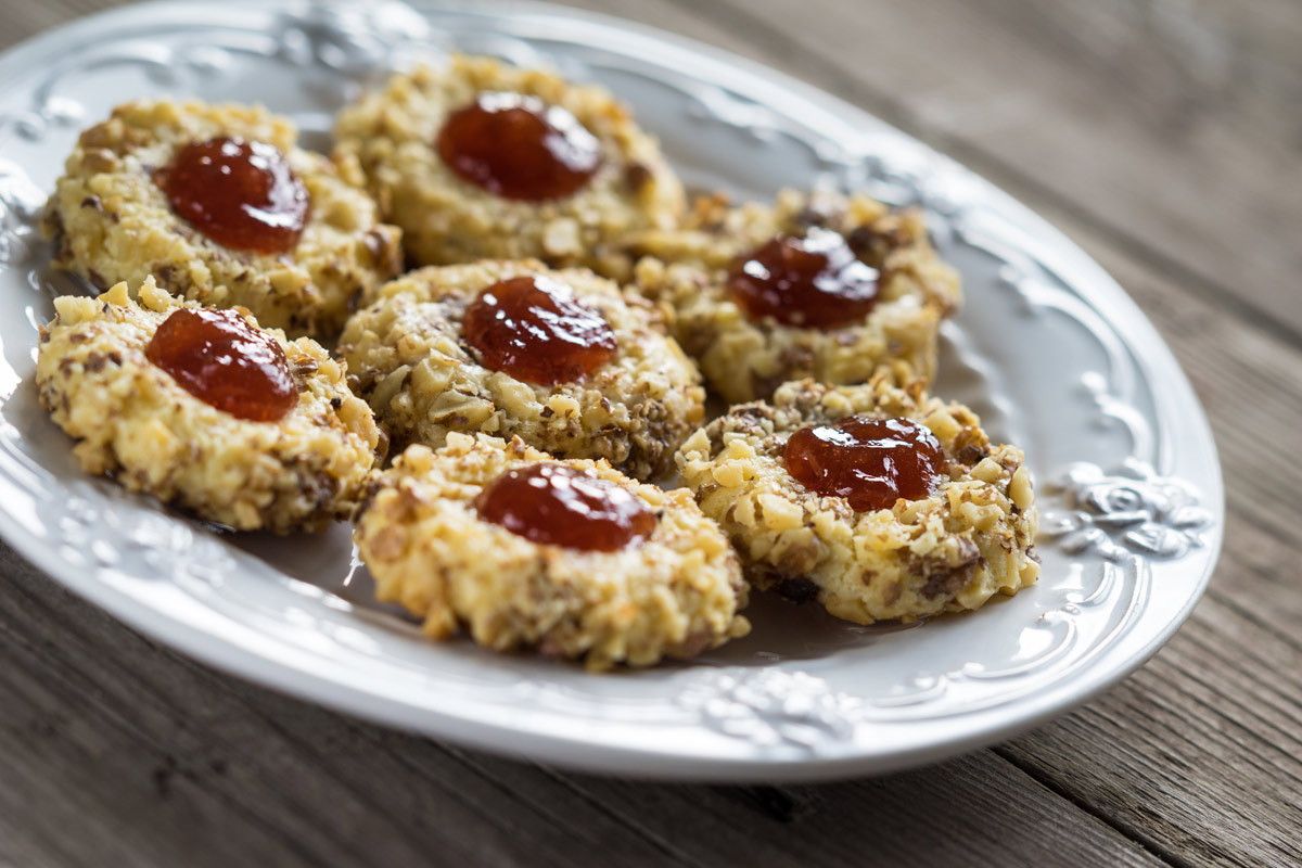 Pistachio thumbprint cookies