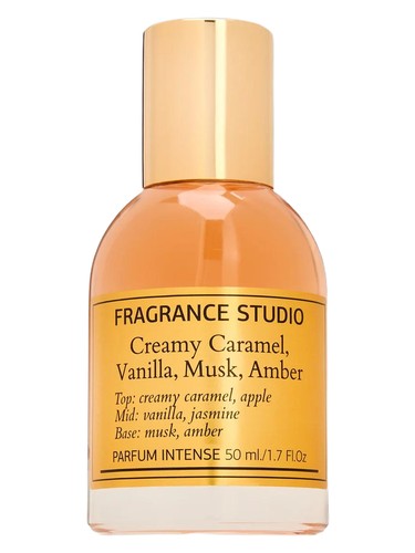 Creamy Caramel, Vanilla, Musk, Amber bottle
