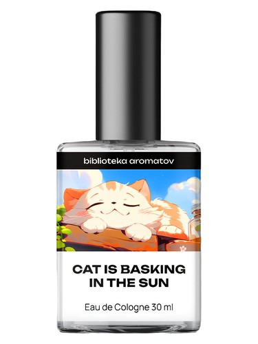 The cat is basking in the sun bottle
