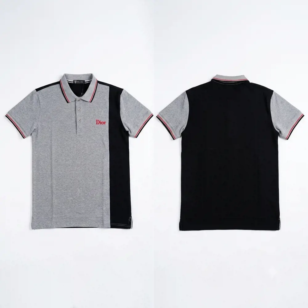 Camiseta Polo Color Block Asimétrica