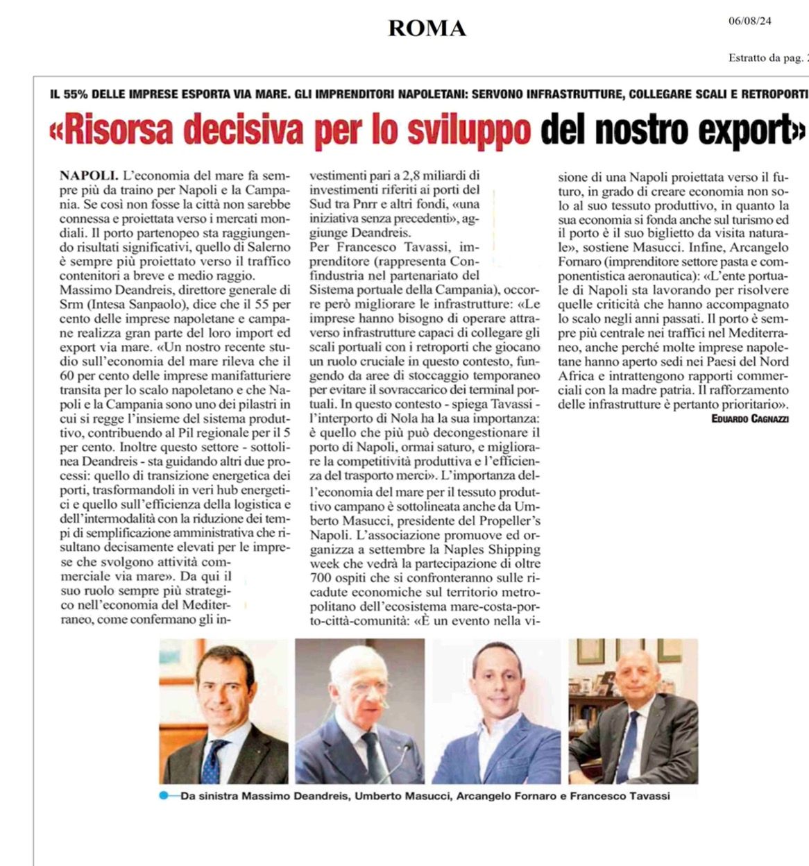 Gli imprenditori napoletani parlando dell'Export