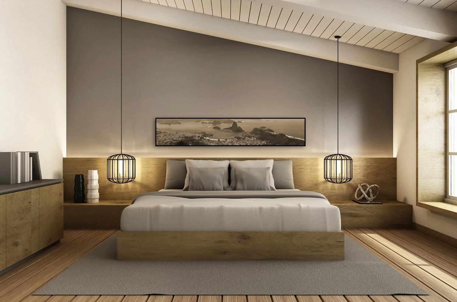 quadro cabeceira marrom