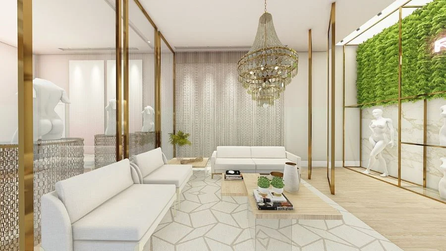 Projeto de show room de loja de lingerie feito pelo Studio ODD Design, de Maringá