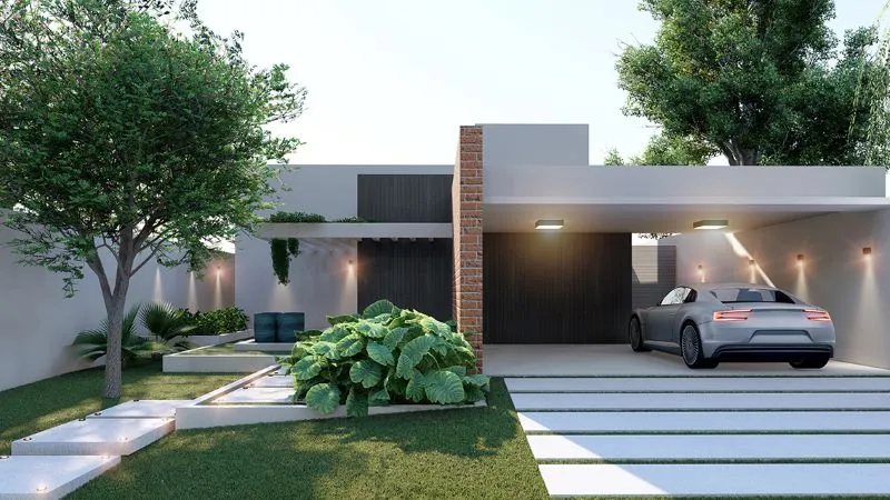 Inspirada na arquitetura árabe, casa tem interior voltado para a área de lazer