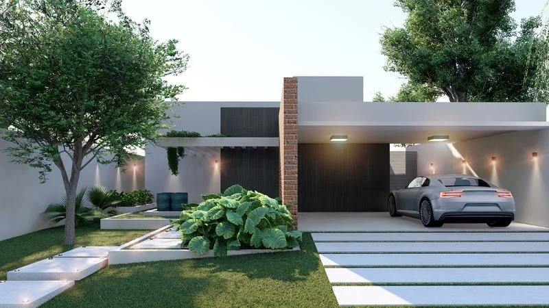 Inspirada na arquitetura árabe, casa tem interior voltado para a área de lazer