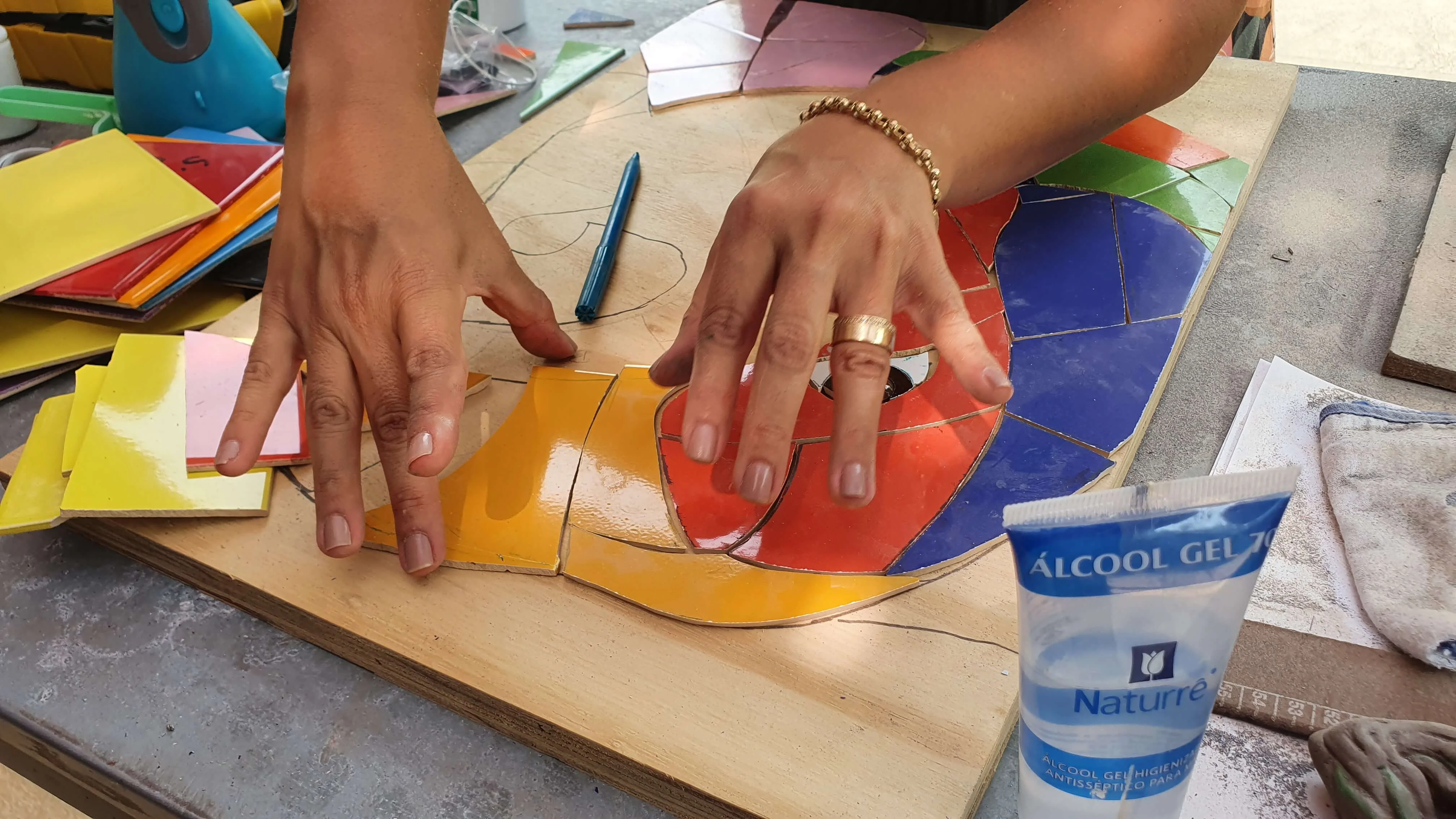 Mosaico para decoração de jardim