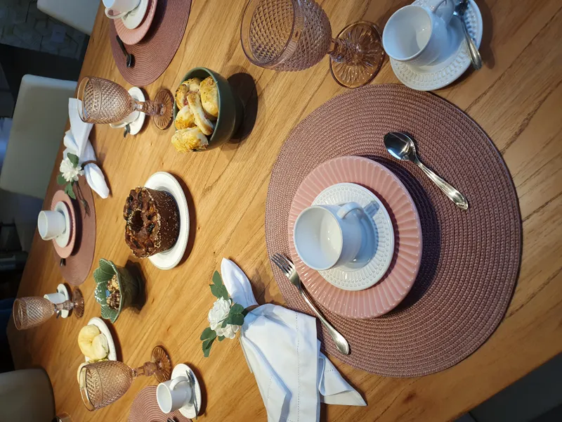 mesa posta de chá da tarde