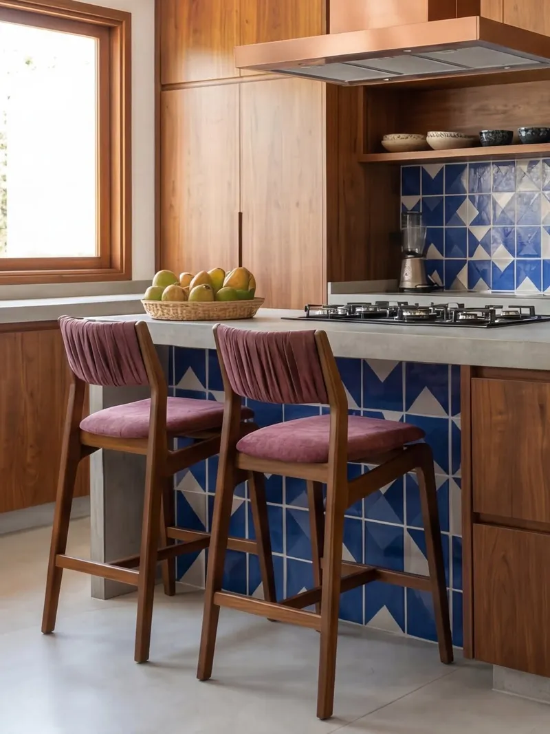 Como escolher a banqueta certa para sala em estilo vinho.