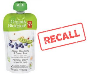 PC Organics Apple, Blueberry & Green Pea Recall