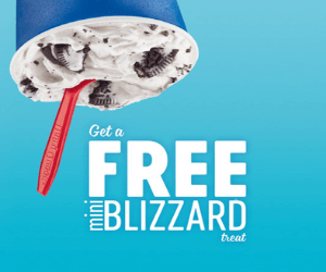 Free Mini Blizzard At Dairy Queen