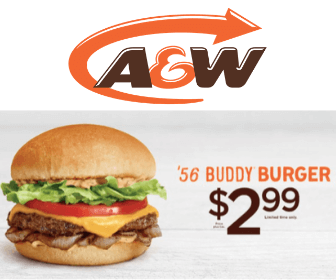 A&W $2.99 Burger Deal & Coupons