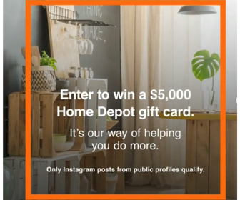 Win a FREE $5000 Home Depot Gift Card