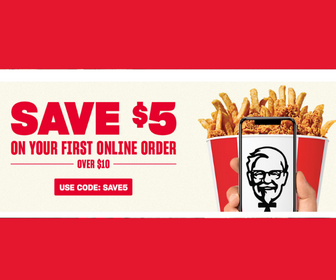 KFC:  Online Orders $5 Off