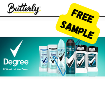 Try Degree Deodorant  for Free from Butterfly
