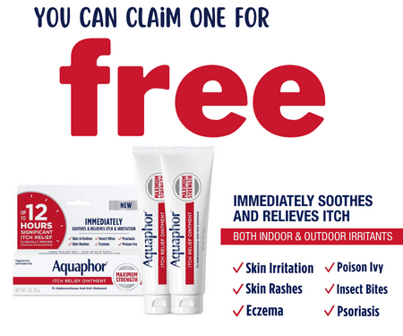 Get A FREE Aquaphor Itch Relief Ointment Sample