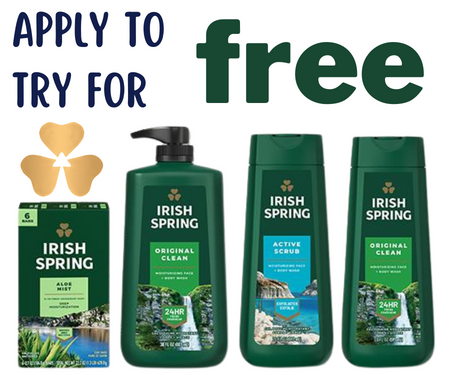 Apply To Try Irish Spring Body Care For Free