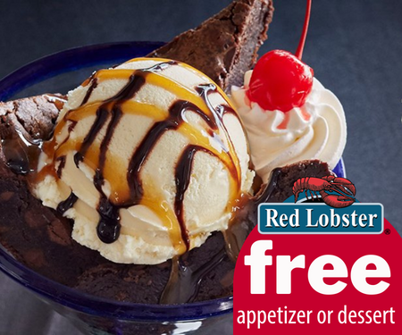 Free Appetizer or Dessert From Red Lobster