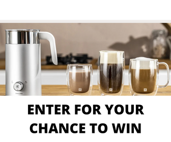 Win a ZWILLING ENFINIGY Milk Frother and Coffee Glass Set