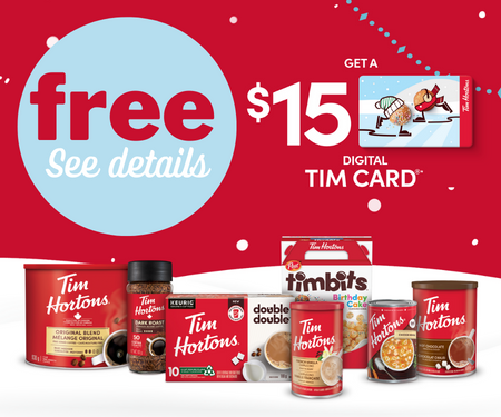 Free $15 Digital Tim Card