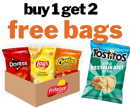 Buy 1 Bag of Frito-Lay Chips & Get 2 FREE