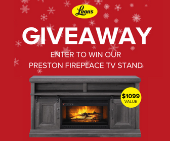 Win a Preston Fireplace TV Stand from Leon’s