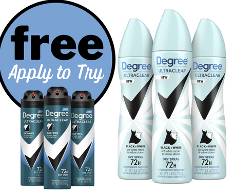 Apply To Try Degree UltraClear Black+White Fresh For Free