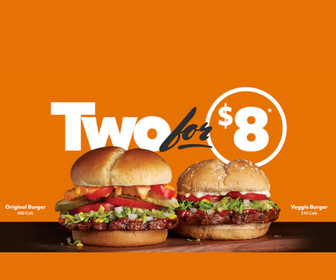 2 Harvey’s Original Burgers for $8!