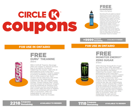 Cirlcle K, Cirlcle K Coupons, Cirlcle K Free Samples