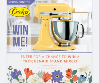 Win a KitchenAid Mixer from Crosby’s Molasses