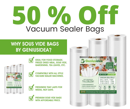 Get 50% Off Vacuum Sealer Bags