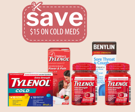 Spend $50 and Save $15 on Cold Meds