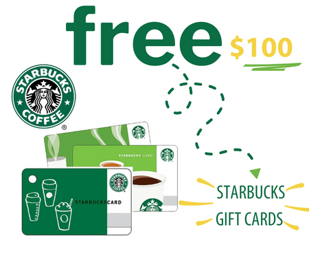 240 Free $100 Starbucks Gift Cards to Giveaway