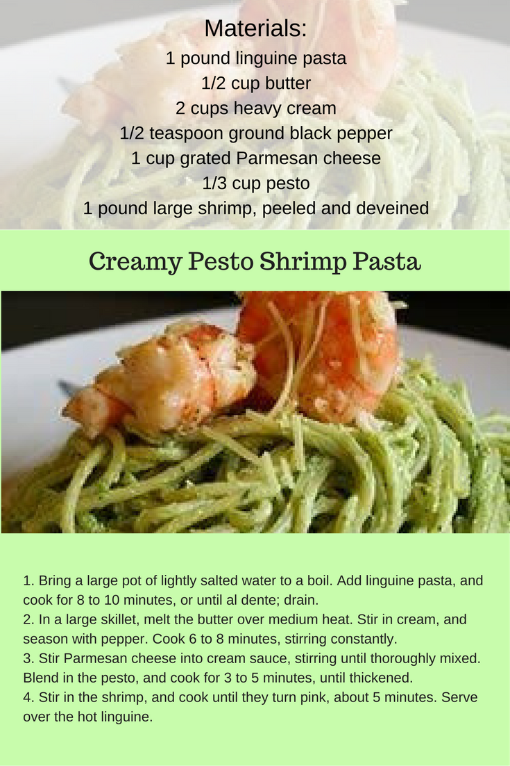 Creamy Pesto Shrimp Pasta