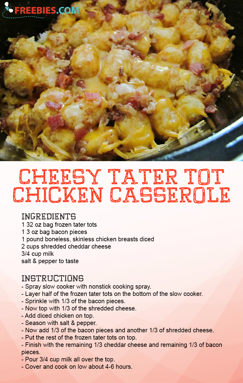 cheesy chicken tater tot casserole slow cooker cheesy chicken tater tot casserole slow cooker