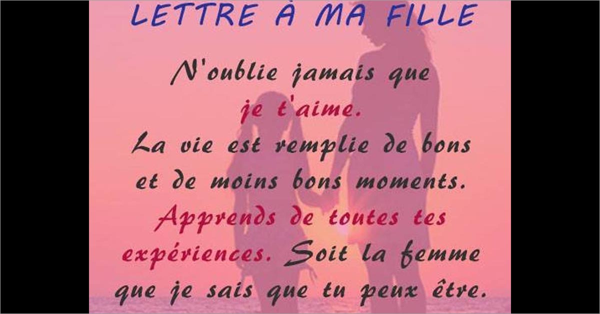 Lettre D Amour A Ma Fille