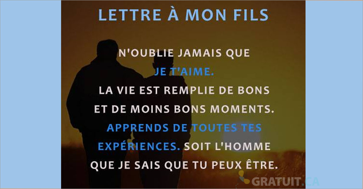 lettre a mon fils