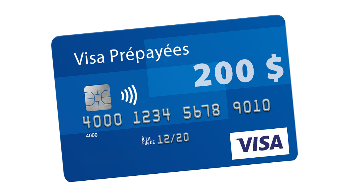 Gagnez une des 3 cartes Visa de 200