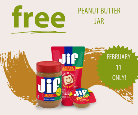 Free Jar of Jif Peanut Butter-February 11