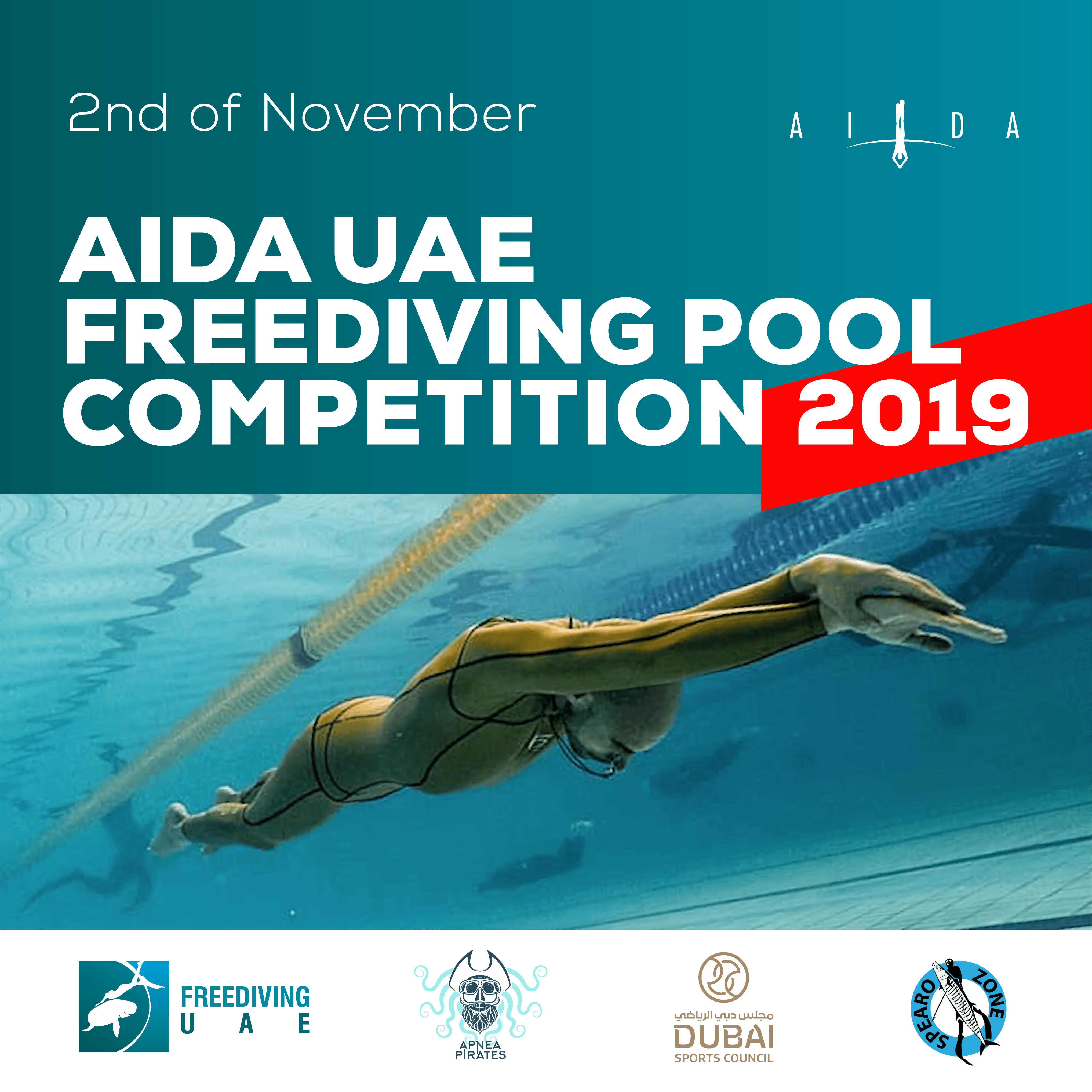 AIDA UAE Freediving Pool Competition 2019 - Freediving in United Arab Emirates. Courses, Certificates and Equipment