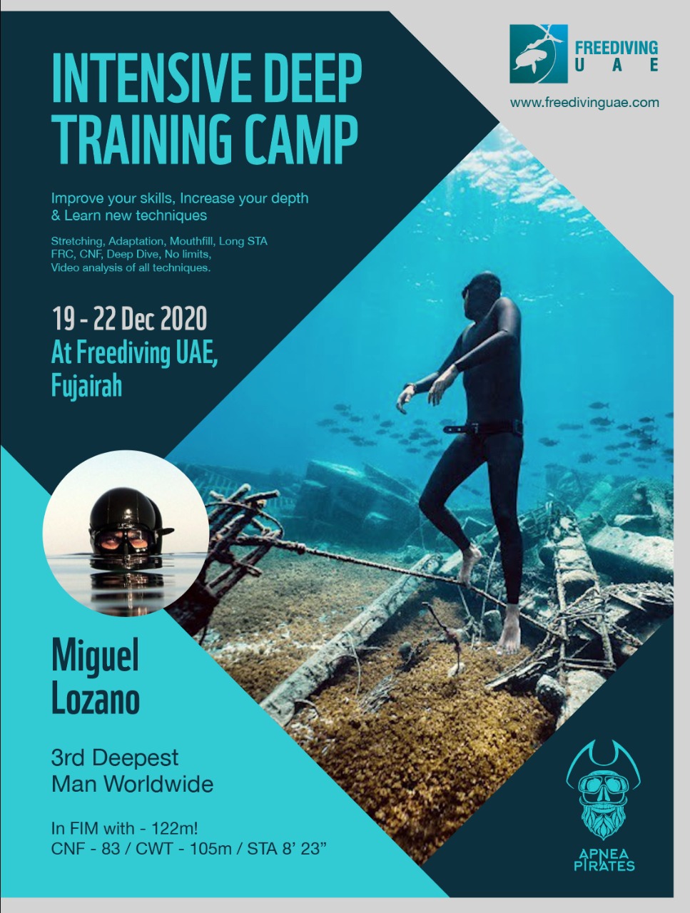 Intensive Deep Training Camp With MIGUEL LOZANO - Freediving in United Arab Emirates. Courses, Certificates and Equipment