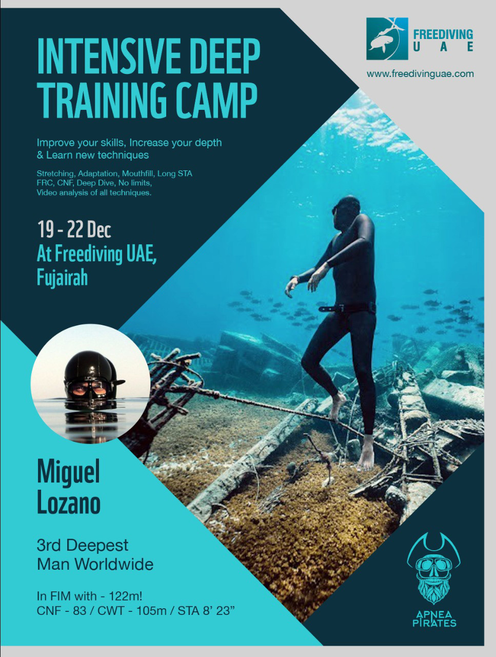 Intensive Deep Training Camp With MIGUEL LOZANO - Freediving in United Arab Emirates. Courses, Certificates and Equipment