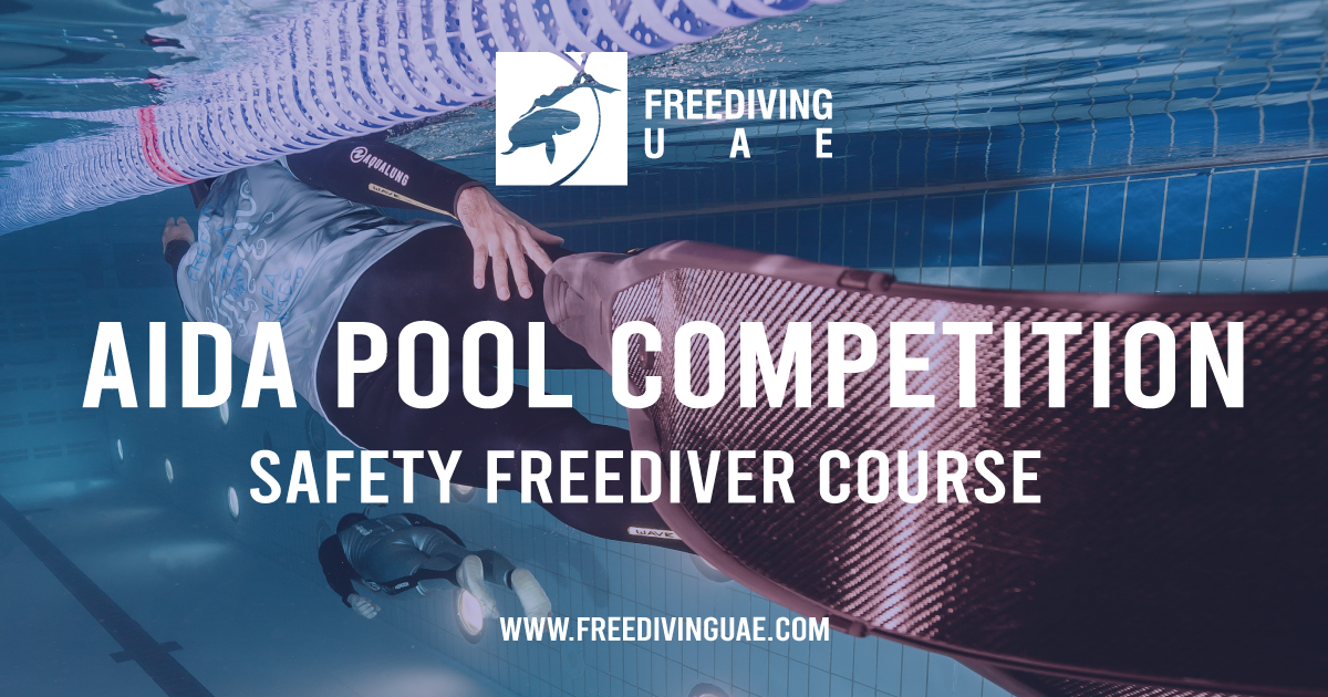 AIDA Pool Competition Safety Freediver Session - Freediving in United Arab Emirates. Courses, Certificates and Equipment