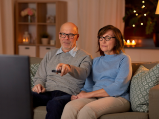 Couple choosing a channel