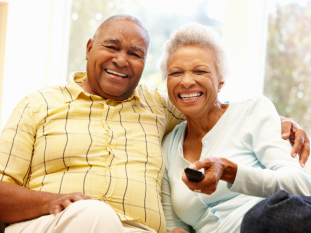 Couple watching TV