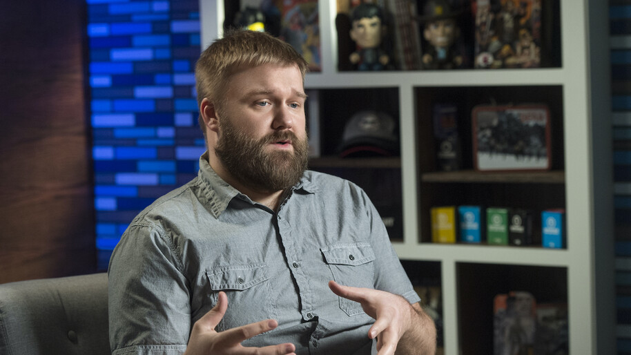 image of Robert Kirkman speaking in The Secret History of Comics