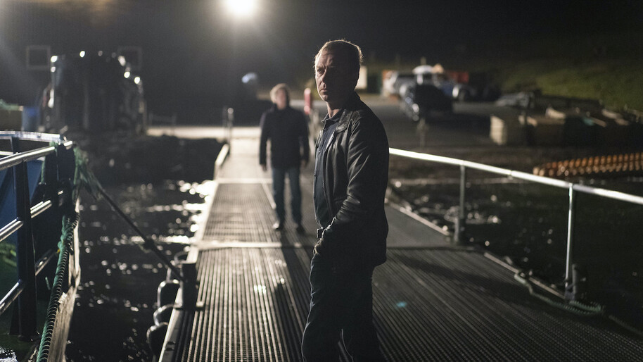 shetland man on pier